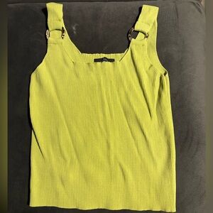 Lime Green Ribbed Women's Top
